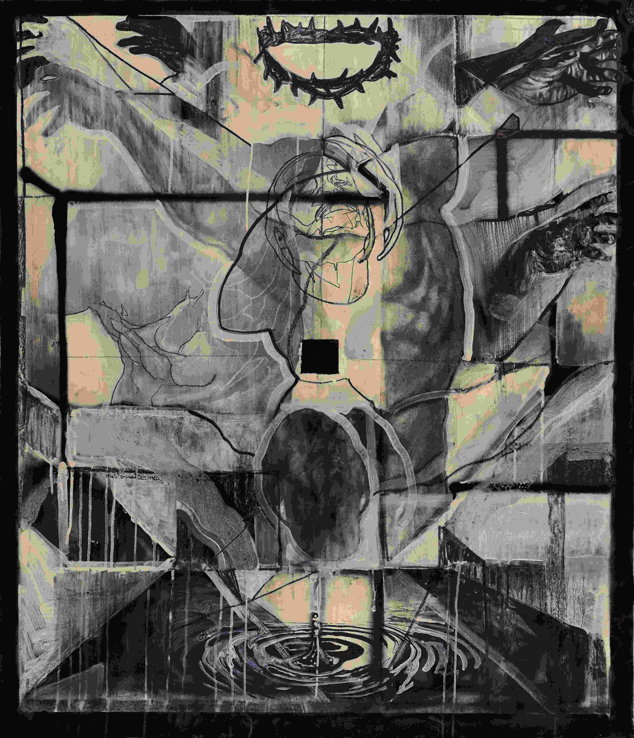 Alzetta Filippo_002_Savior_100x120_Tecnica mista su carta_2023 Alzetta Filippo_002_Savior_100x120_Tecnica mista su carta_2023