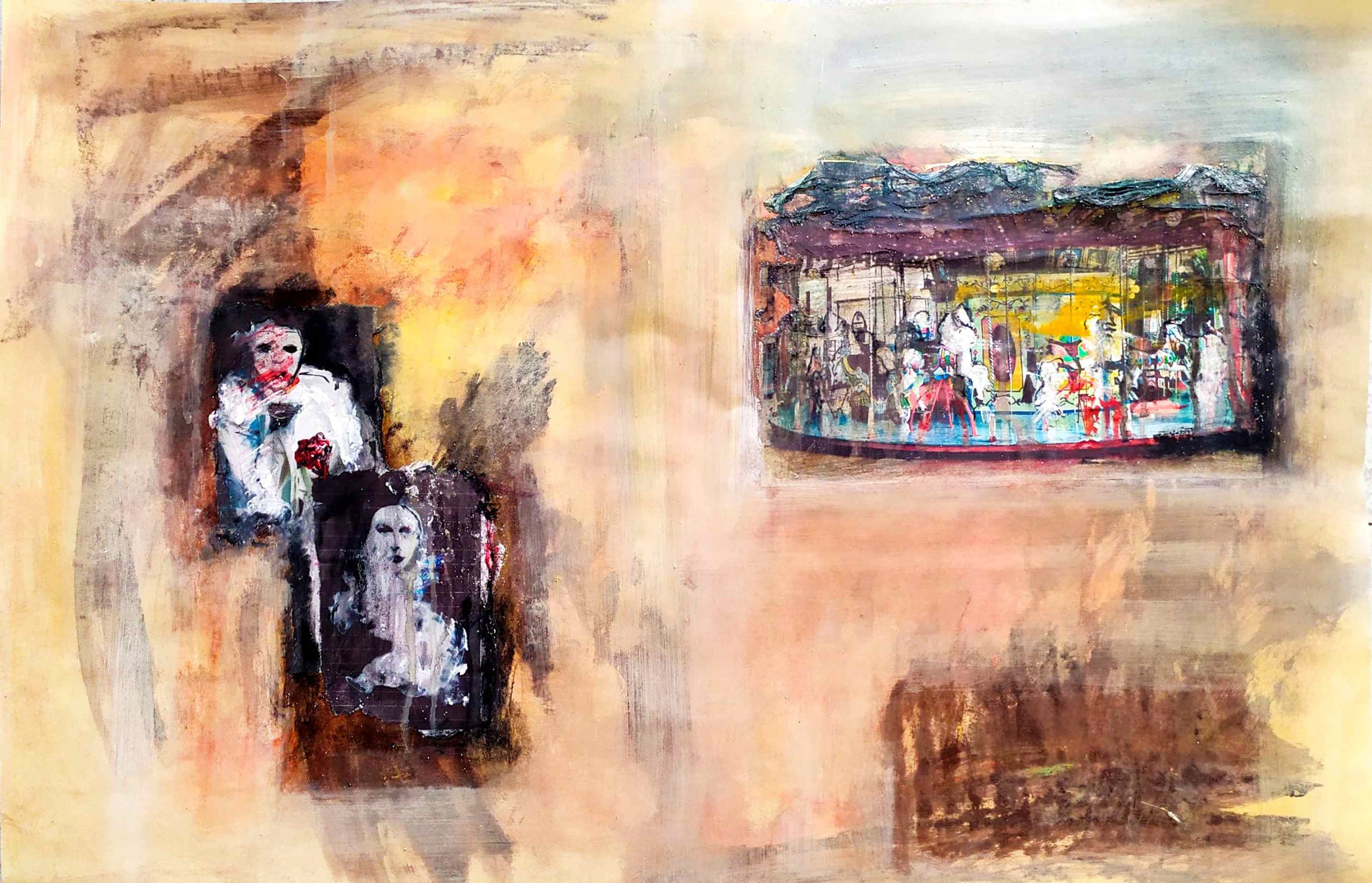 Rigonat Adriana_002_Serie_ Commedie dello spirito, 2020, tecnica mista, cm 52,5x78