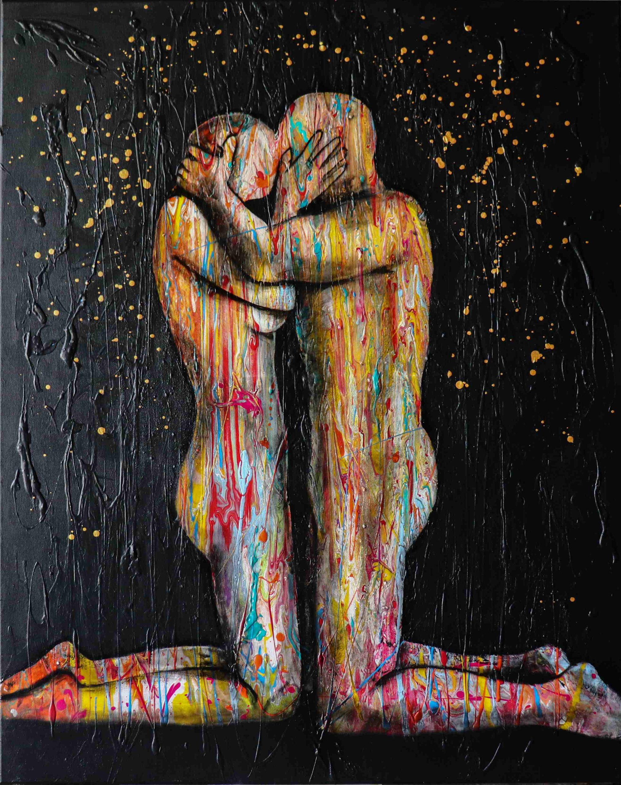Zavattaro Emmanuela_002_ IL BACIO 80X100 2021 CORPI ACRILICO SU TELA